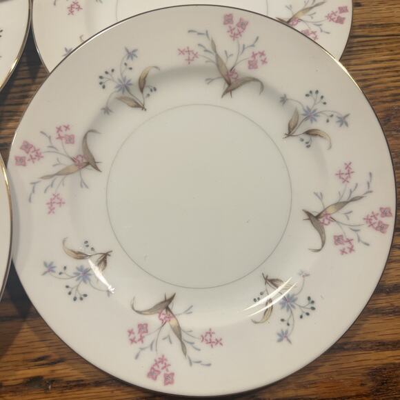 12 Vintage MEITO LUCILLE 6.5" Bread Plates 1960s Japan Floral PRISTINE EXCELLENT - Picture 4 of 16